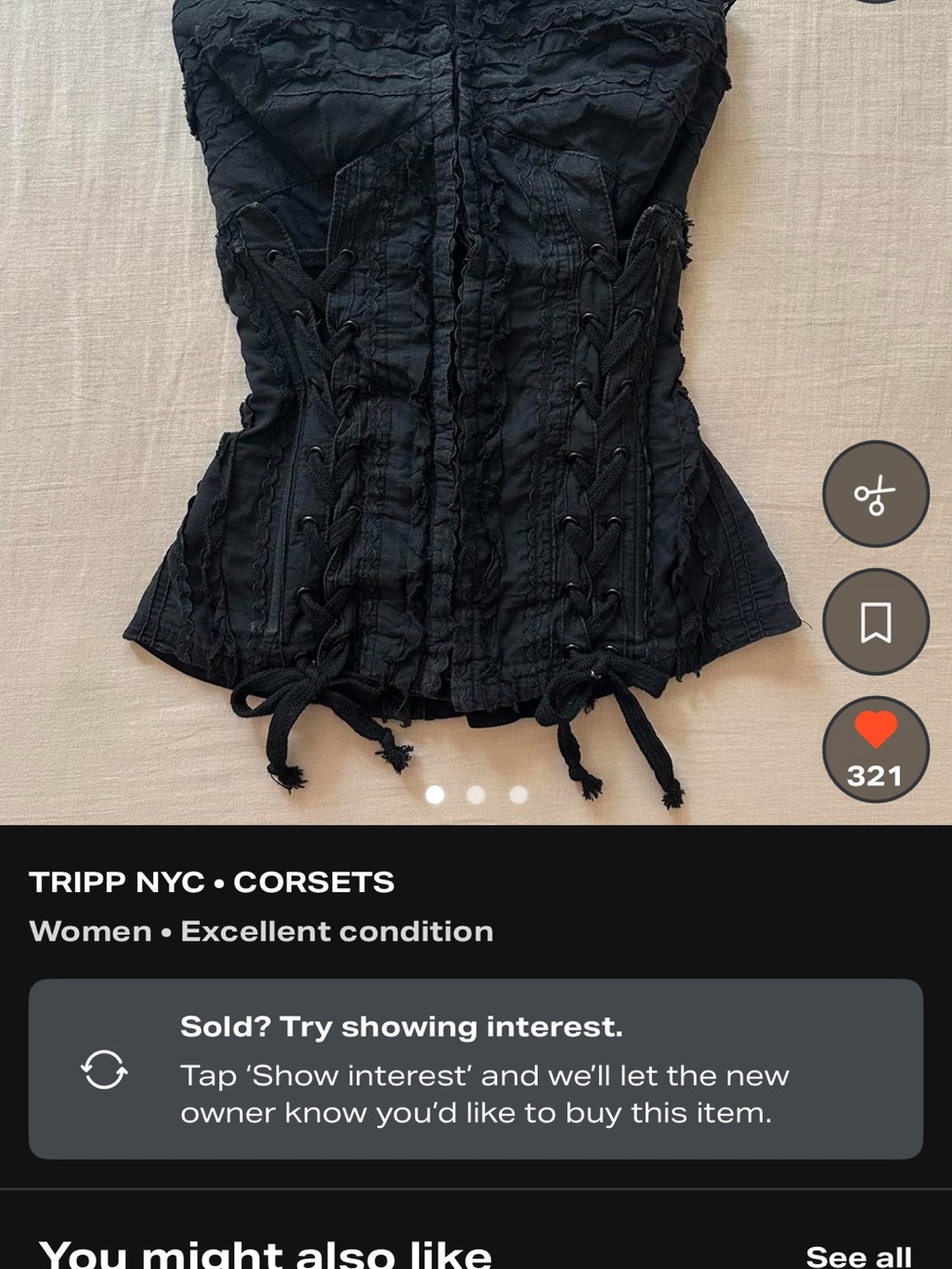 ISO!!!! TRIPP NYC Black Lace-Up Corset Top
